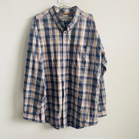 cinch men’s plaid button down flannel shirt 100% cotton size xxl - Picture 1 of 4